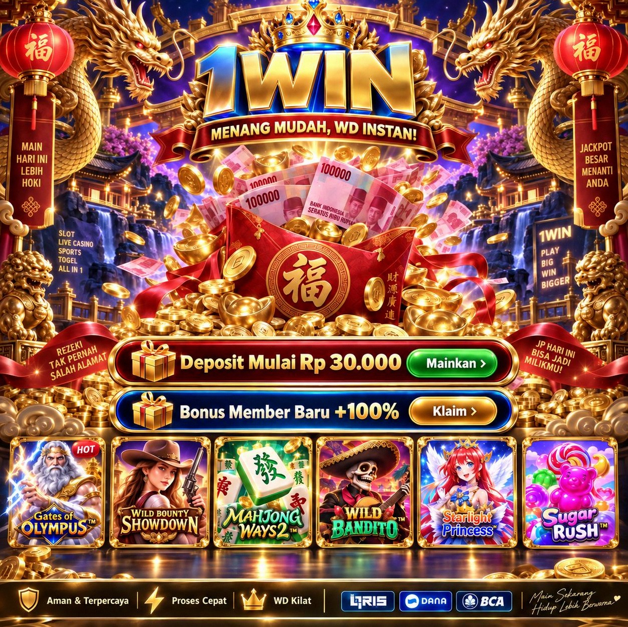 1WIN - Jelajahi Ragam Slot Online dengan Tema Menarik